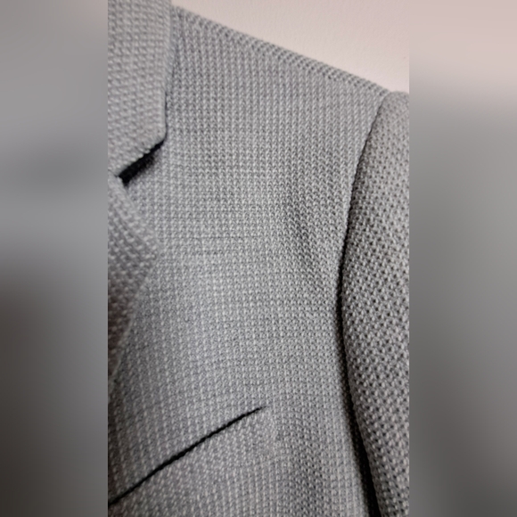 ZARA WOMAN BLAZER GRAY WITH TEXTURE LARGE. PRE-OWNED. MADE IN PORTUGAL. - Picture 5 of 15
